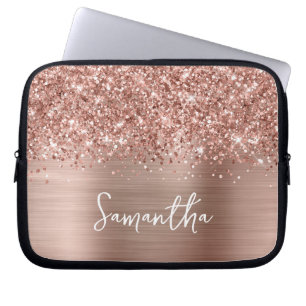 Glitterie Rose Gold Glam Moderner handgeschriebene Laptopschutzhülle