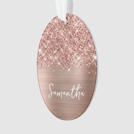 Glitterie Rose Gold Glam Name Oval Ornament (Vorderseite)