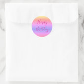 Glitterie Rose Gold Hot Pink Happy Birthday Girly Runder Aufkleber (Tasche)