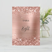 Glitterie Rose Gold Imitate Foil Tischnummer 12x18 (Stehend Vorderseite)