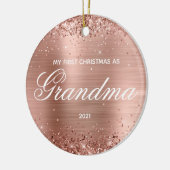 Glitterie Rose Gold Meine ersten Weihnachten als O Keramik Ornament (Links)