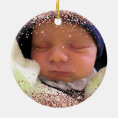 Glitterie Rose Gold Meine ersten Weihnachten als O Keramik Ornament (Hinten)