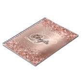 Glitterie Rose Gold Metallic Extravagant Monogram Notizblock (Linke Seite)