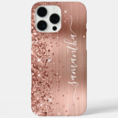 Glitterie Rose Gold Metallic Girly Signature Case-Mate iPhone Hülle (Rückseite)