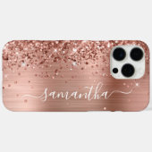 Glitterie Rose Gold Metallic Girly Signature Case-Mate iPhone Hülle (Rückseite (Horizontal))