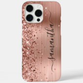 Glitterie Rose Gold Metallic Girly Signature Case-Mate iPhone Hülle (Rückseite)