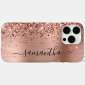 Glitterie Rose Gold Metallic Girly Signature Case-Mate iPhone Hülle (Rückseite (Horizontal))