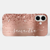 Glitterie Rose Gold Metallic Girly Signature Case-Mate iPhone Hülle (Rückseite (Horizontal))