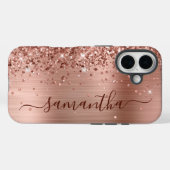 Glitterie Rose Gold Metallic Girly Signature Case-Mate iPhone Hülle (Rückseite (Horizontal))
