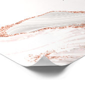 Glitterie Rose Gold White Agate 2 Grenz Menü A4 Poster (Ecke)