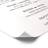 Glitterie Rose Gold White Agate Cocktail Menü A4 Poster (Ecke)