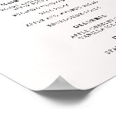 Glitterie Rose Gold White Agate Menü A4 Poster (Ecke)