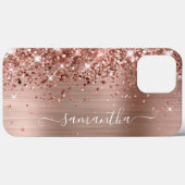 Glitterie Rose Goldene Foil Moderne Giro Signatur Case-Mate iPhone Hülle (Rückseite (Horizontal))