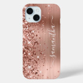 Glitterie Rose Goldene Foil Moderne Giro Signatur Case-Mate iPhone Hülle (Rückseite)