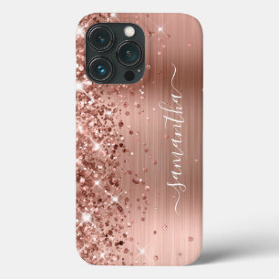 Glitterie Rose Goldene Foil Moderne Giro Signatur Case-Mate iPhone Hülle
