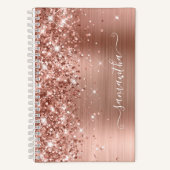 Glitterie Rose Goldene Foil Moderne Giro Signatur Notizblock (Vorderseite)