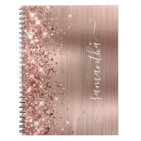 Glitterie Rose Goldene Foil Moderne Giro Signatur