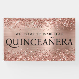 Glitterie Rose Goldene Forelle Quinceanera Alle Ca Banner