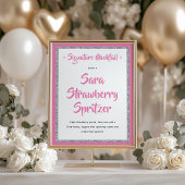 Glitterie Silver Frame Signature Mocktail Rosa Poster