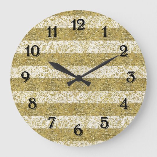 Glitterie Streifen Große Wanduhr (Vorderseite)