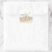 Glitterie Walzen Button & Whisk Koch Skript-Bäcker Quadratischer Aufkleber (Tasche)