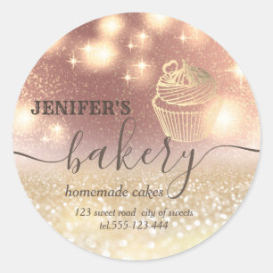 Glitterie Walzen Button & Whisk Koch Skript-Bäcker Runder Aufkleber