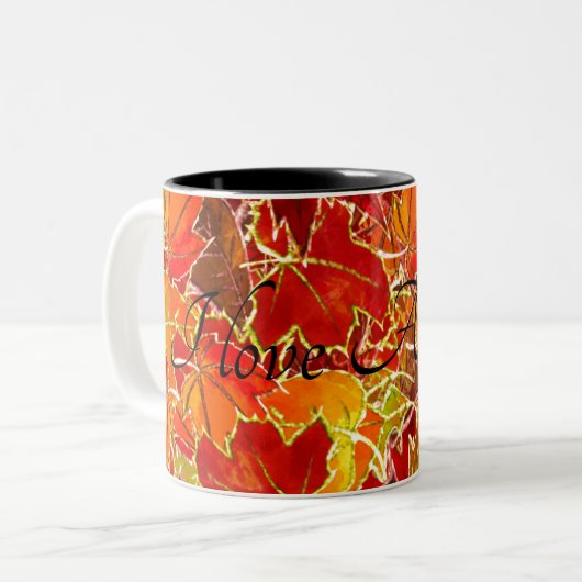 Glitteriefall/Herbstleber Zweifarbige Tasse (Vorderseite Links)