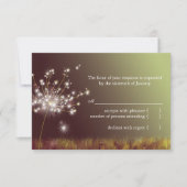 Glittering Abend Dandelion Wedding RSVP (Vorderseite)