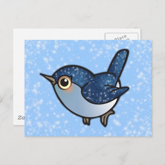 Glittering Blue Bird Postkarte (Vorne/Hinten)