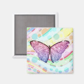 Glittering Butterfly Magnet (Vorderseite/Rückseite)