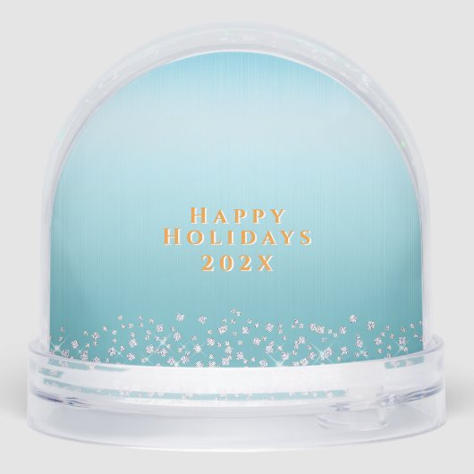 Glittering Christmas Pink Bow Photo Blue Schneekugeln (Rückseite)