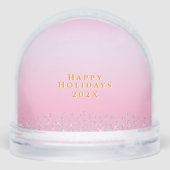 Glittering Christmas Pink Bow Photo Pink Schneekugeln (Rückseite)