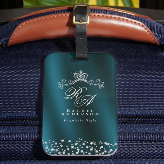 Glittering Crogram Green Gepäckanhänger (Vorderseite Insitu 2)