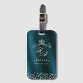 Glittering Crogram Green Gepäckanhänger (Vorderseite Vertikal)