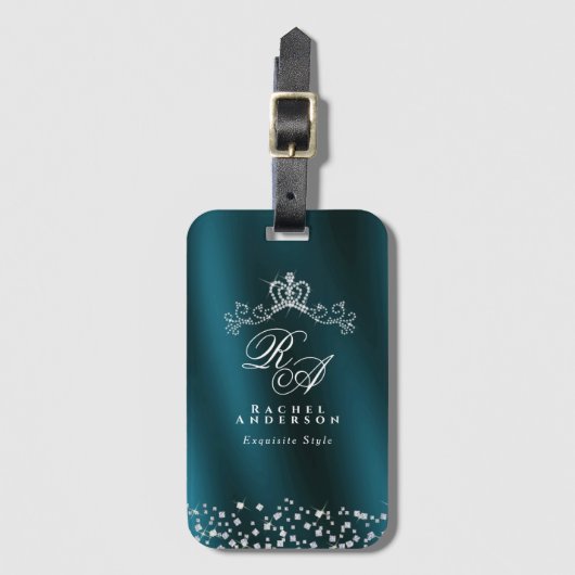 Glittering Crogram Green Gepäckanhänger (Vorderseite Vertikal)