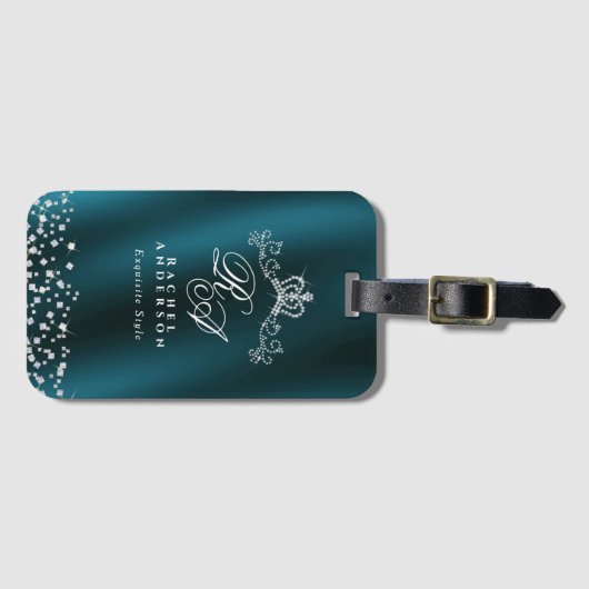 Glittering Crogram Green Gepäckanhänger (Vorderseite (Horizontal))