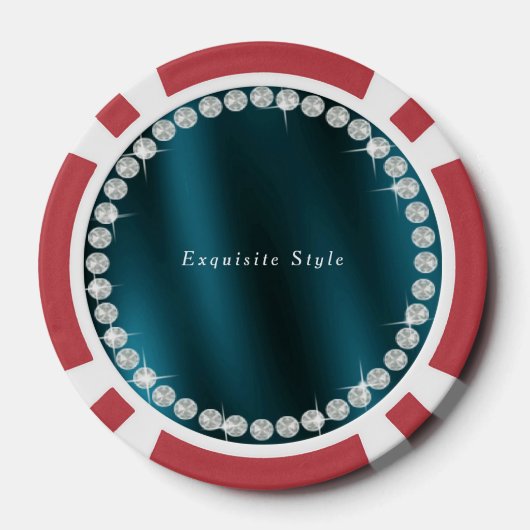 Glittering Crogram Green Pokerchips (Rückseite)