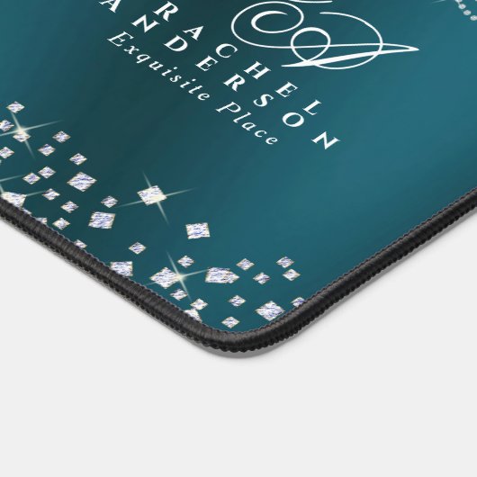 Glittering Crogram Green Schreibtischunterlage (Ecke)