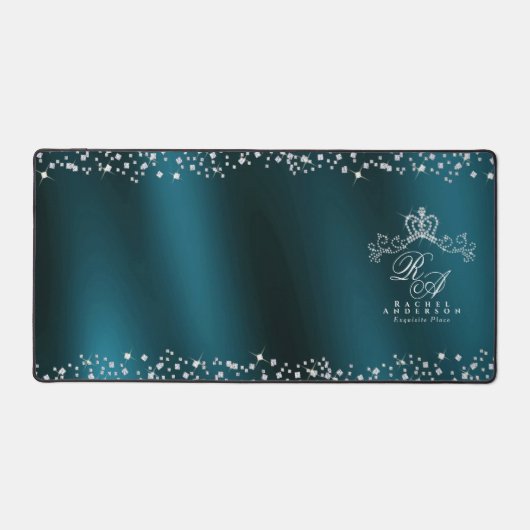 Glittering Crogram Green Schreibtischunterlage (Vorderseite)