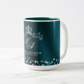 Glittering Crogram Green Zweifarbige Tasse (VorderseiteRechts)