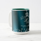 Glittering Crogram Green Zweifarbige Tasse (Vorderseite Links)