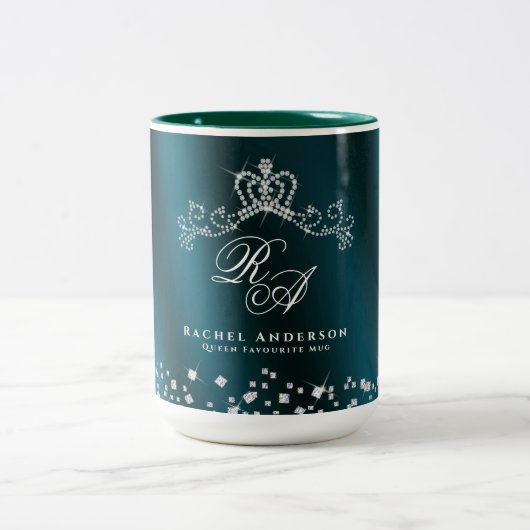 Glittering Crogram Green Zweifarbige Tasse (Mittel)