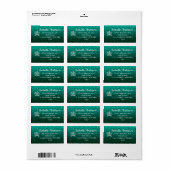 Glittering Crown Aqua Address Label Adressaufkleber (Vorne)