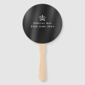 Glittering Crown Black Fächer (Rückseite)