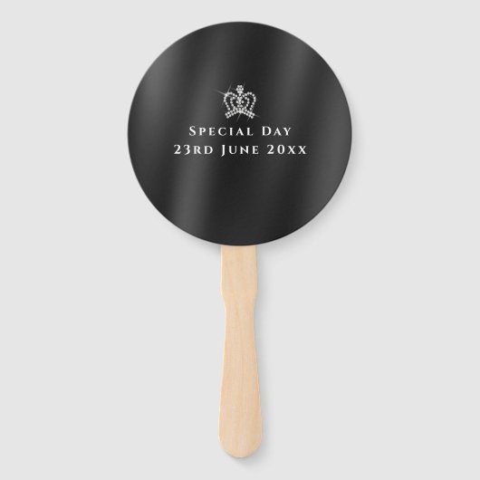 Glittering Crown Black Fächer (Rückseite)