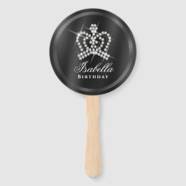 Glittering Crown Black Fächer