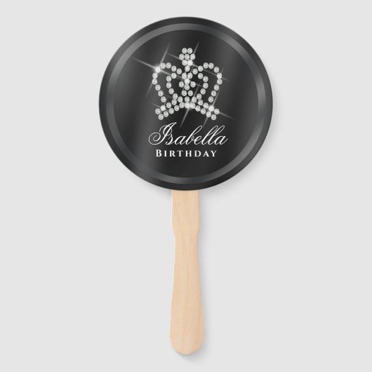 Glittering Crown Black Fächer (Vorderseite)