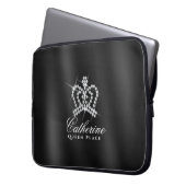Glittering Crown Black Gray Laptopschutzhülle (Vorderseite Links)