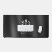 Glittering Crown Black Satin Schreibtischunterlage (Tastatur & Maus)