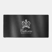 Glittering Crown Black Satin Schreibtischunterlage (Vorderseite)